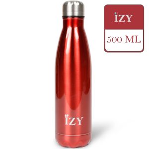 IZY thermosfles 500ML Chroom - Rood-5950
