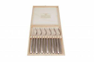 Laguiole 6 Steakmessen & 6 Vorken 2,5 mm Staal in Kist-0