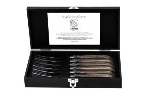 Laguiole Luxury Line set van 6 Vorken Olijfhout-0
