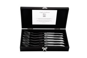 Laguiole Luxury Line set van 6 Vorken Staal-0