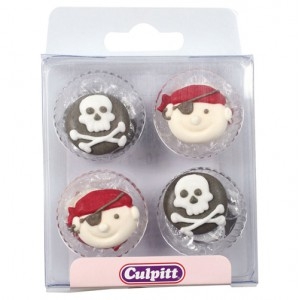 Cullpit Suikerdecoratie Piraat - 12 stuks -0