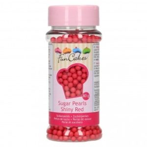 FunCakes Suikerparels 4mm Rood glans 80g-0