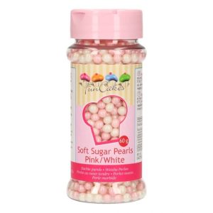 FunCakes Suikerparels Soft Parel Roze/ Wit 60g-0